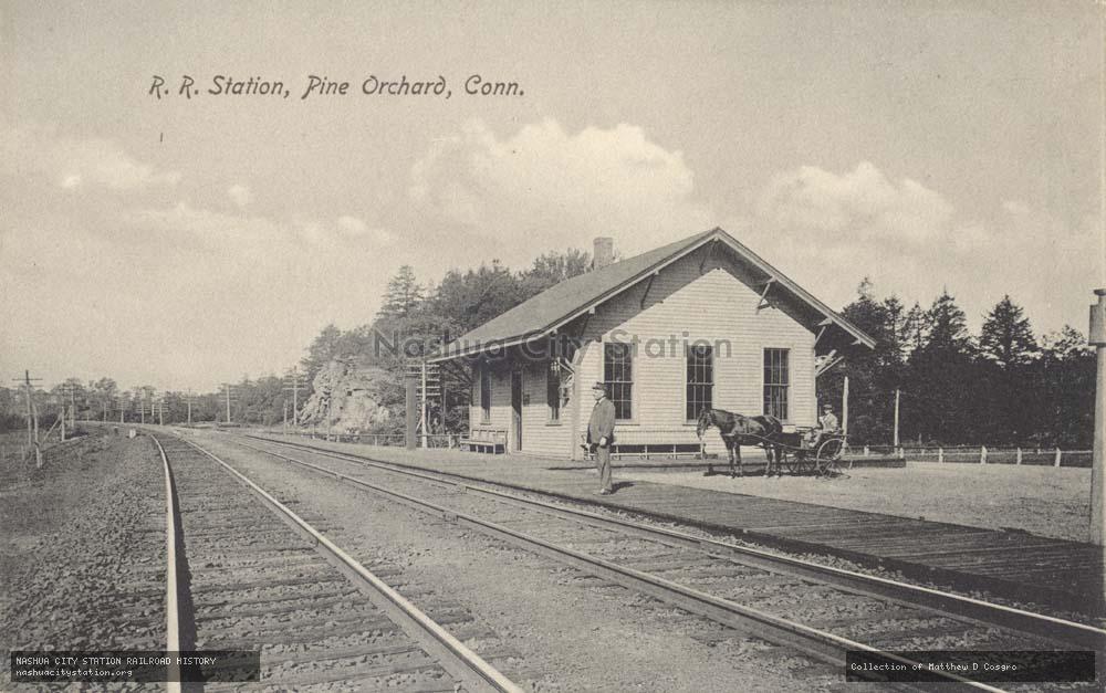 Postcard: Railroad Station, Pine Orchard, Connecticut